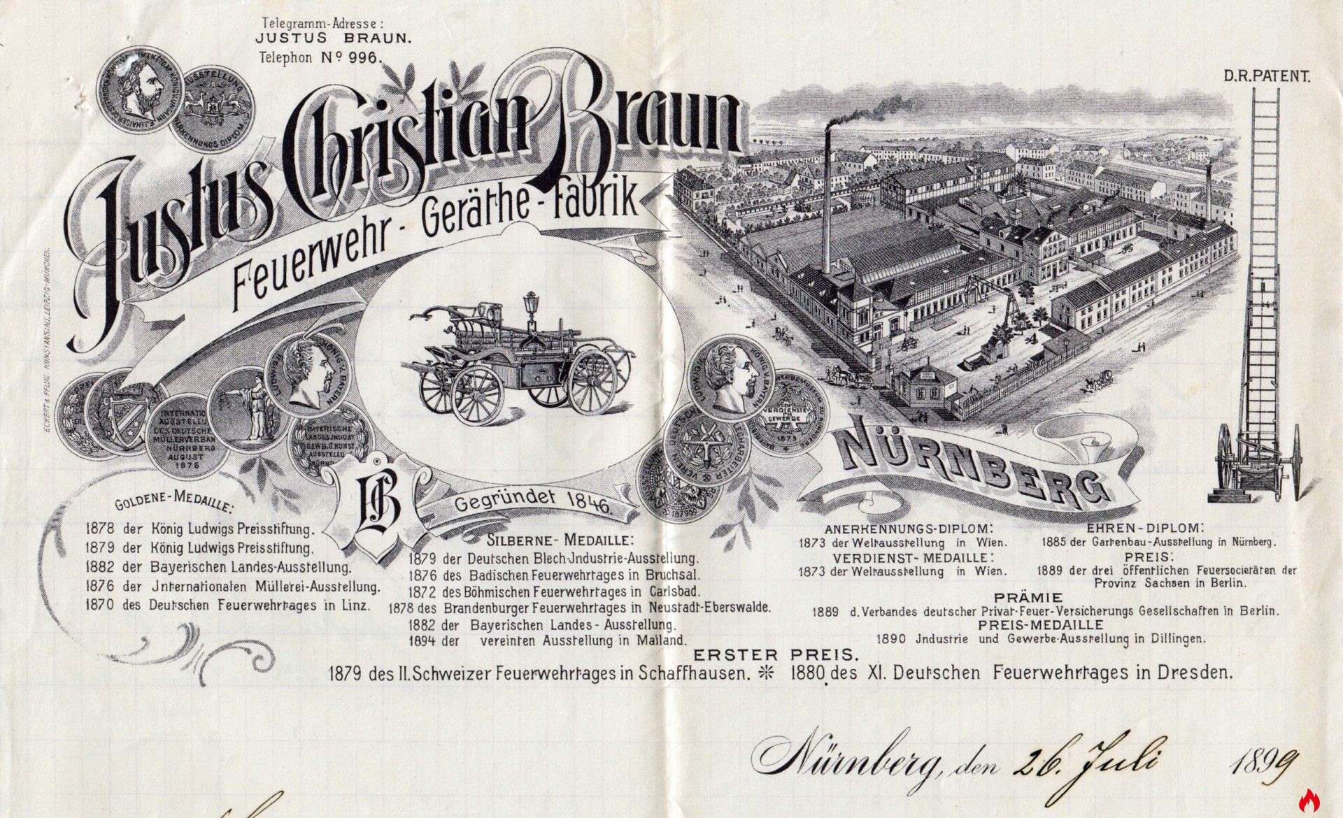 1899 Balanz Schiebeleiter Dokument