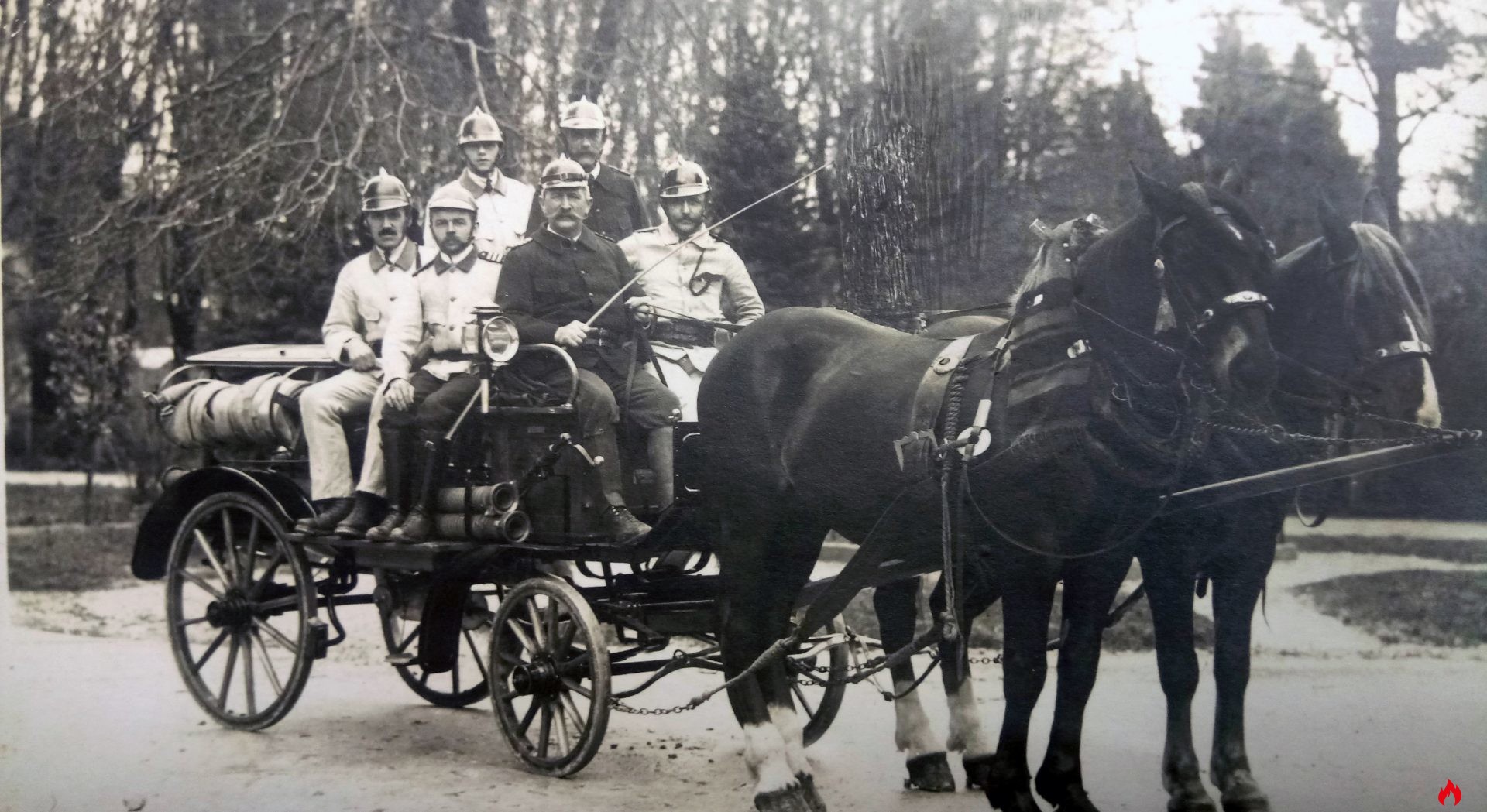 1924 Motorspritze Pferdegespan Feuerwehr Mondsee