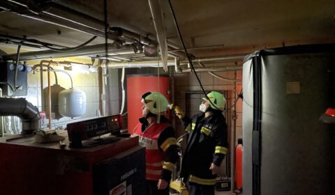 Begutachtung des Kellers nach Brand.