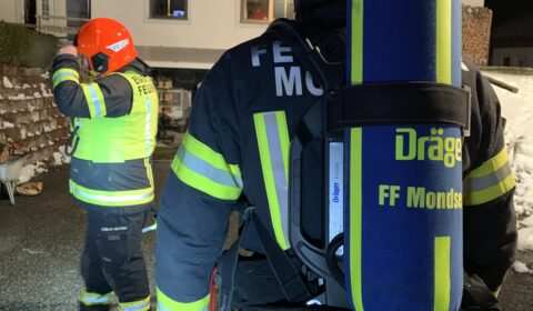 Atemschutzträger von hinten mit nach Einsatz